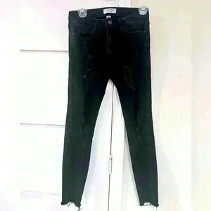 Judy Blue Black Distressed Skinny Jeans- Size 28- EUC